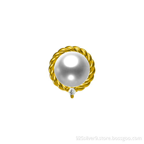 Wholesales Customized 925 sterling silver ear studs with fresh water pearl